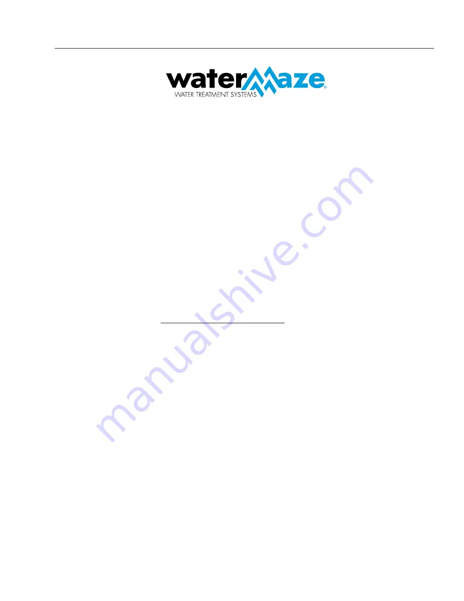 Water Maze CLP Series Operator'S Manual Download Page 99