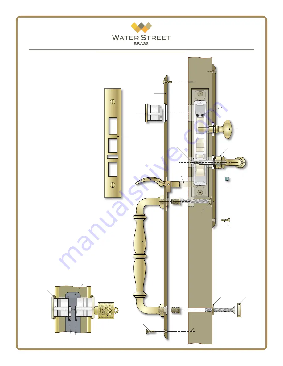 Water Street Brass Mortise Entry Handle Set Скачать руководство пользователя страница 2