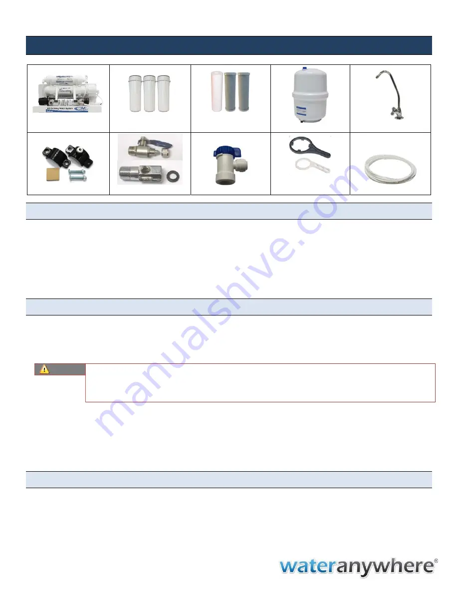 Wateranywhere AAA-RO100PUVW Manual For Installation, Operation And Maintenance Download Page 6