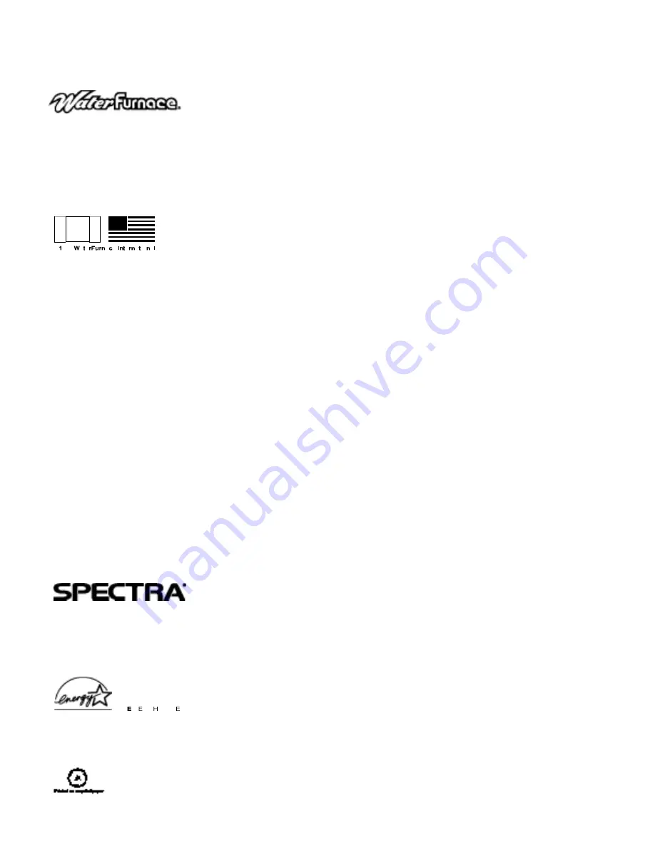 WaterFurnace SPECTRA SX Series Installation Manual Download Page 20