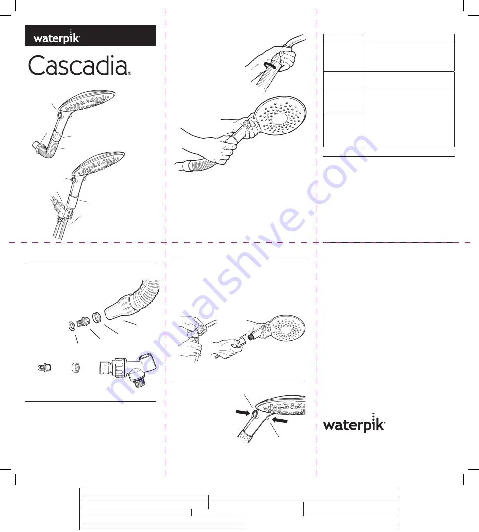 Waterpik Technologies Cascadia CF-200 Instruction Manual Download Page 1