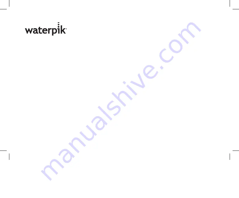 Waterpik WF 02A Manual Download Page 12