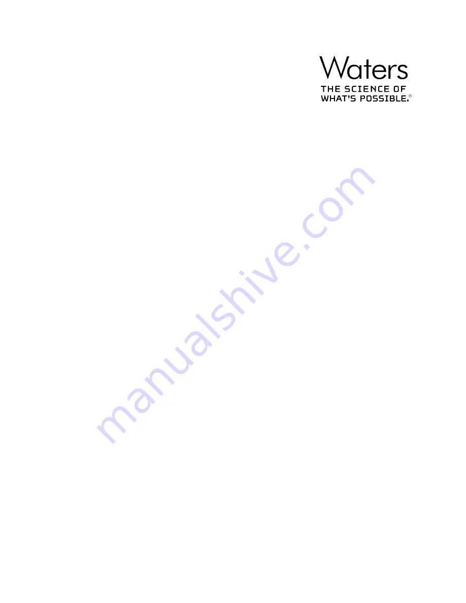 Waters ACQUITY UPLC H-Class Series System Manual Download Page 1