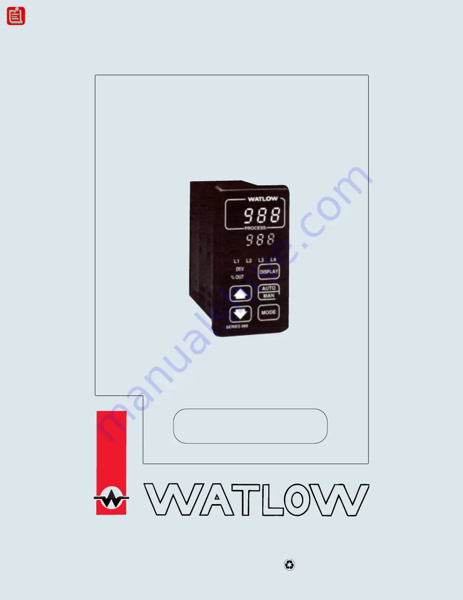 Watlow Controls 981 Series Скачать руководство пользователя страница 1