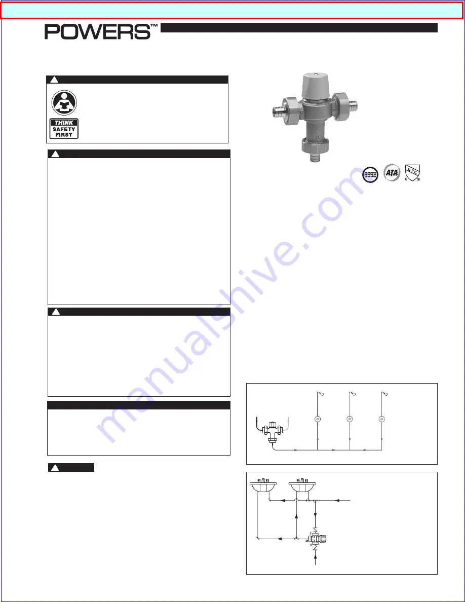 Watts Industries Powers HydroGuard LFLM495 Installation Instructions Download Page 1