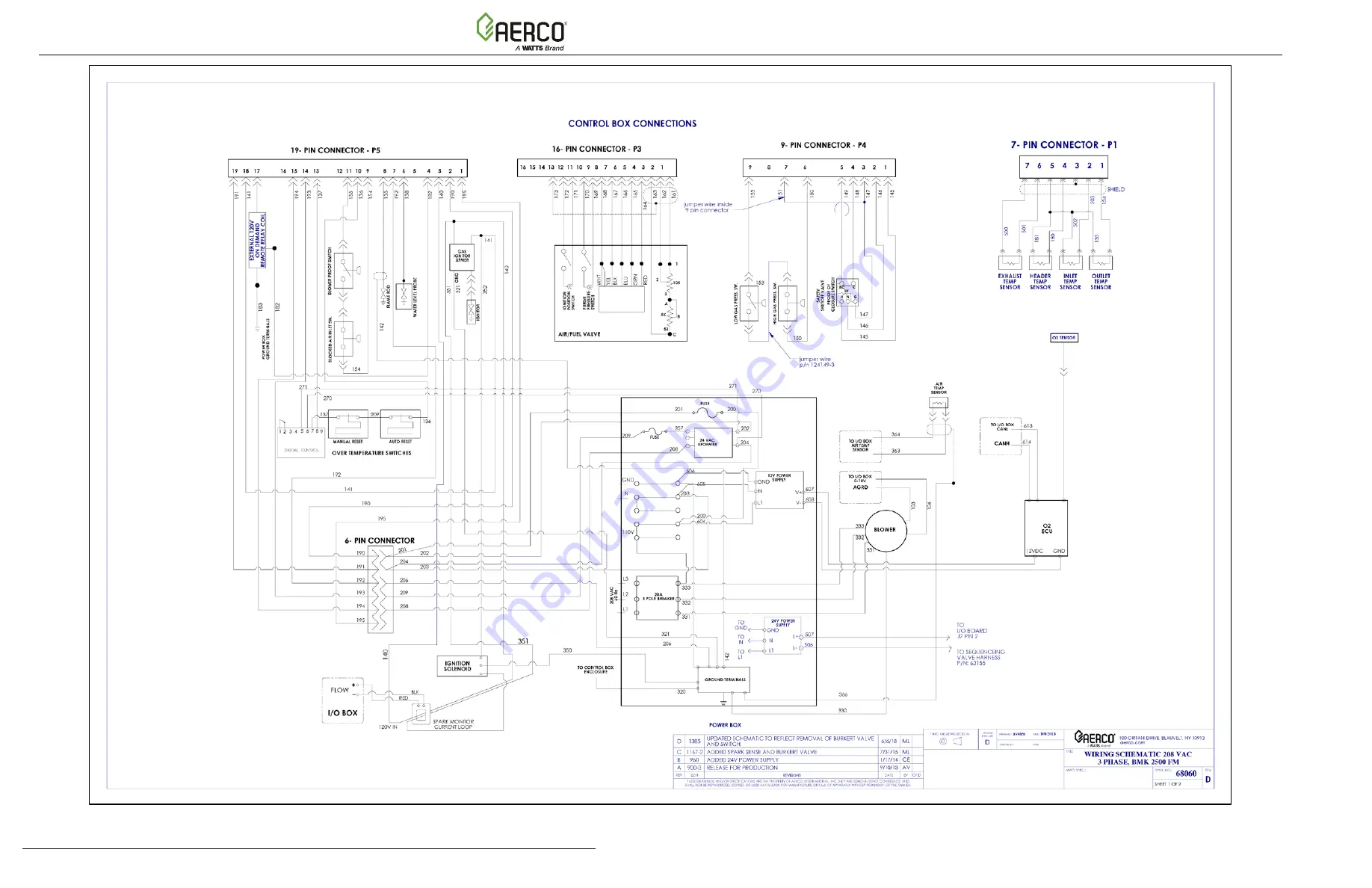 Watts AERCO Benchmark OMM-0121 Operation And Maintenance Manual Download Page 155