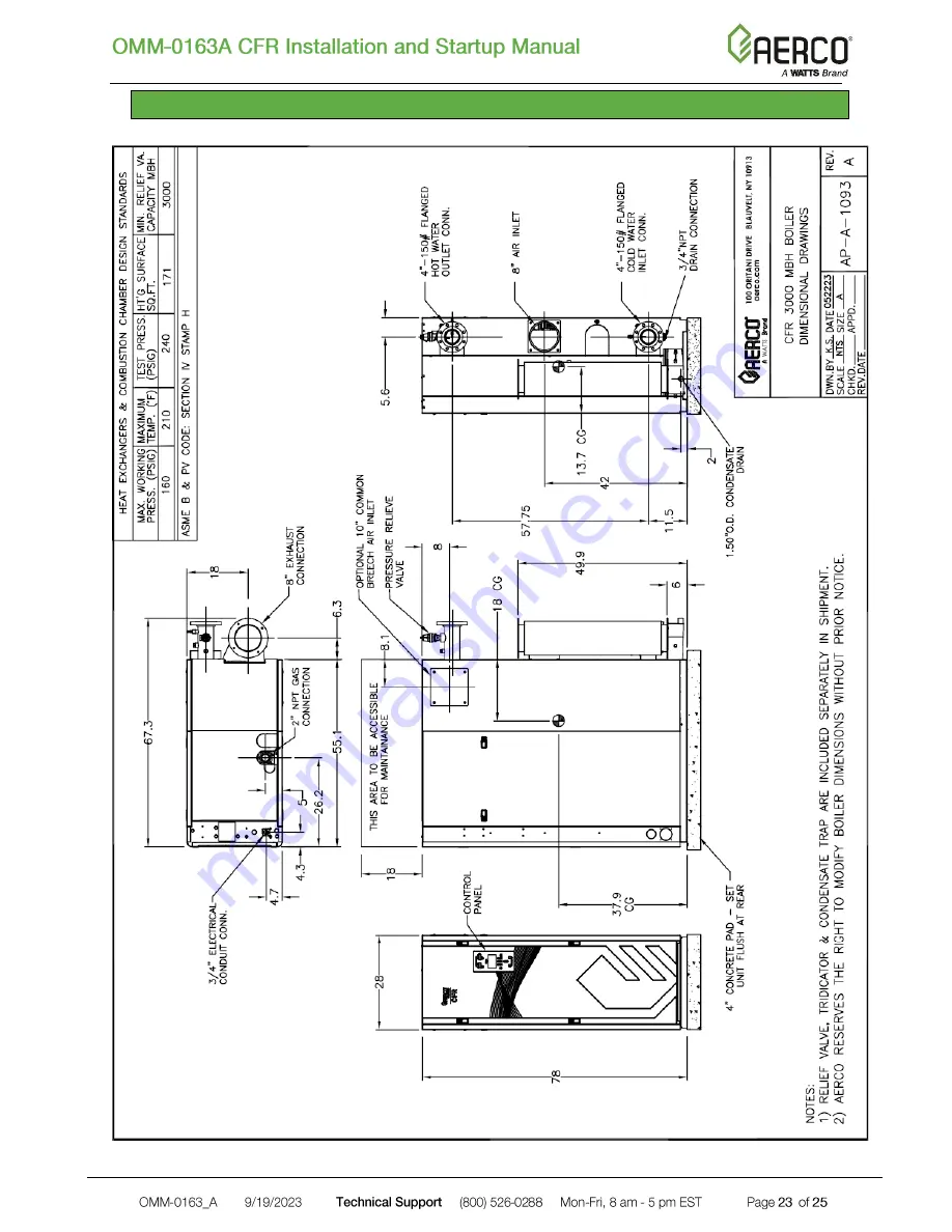 Watts AERCO CFR 3000 Скачать руководство пользователя страница 23