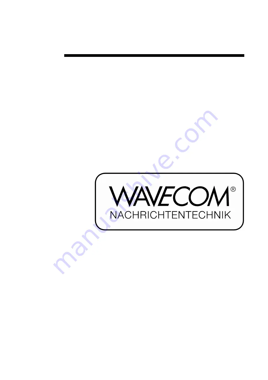 Wavecom W40PC Скачать руководство пользователя страница 1