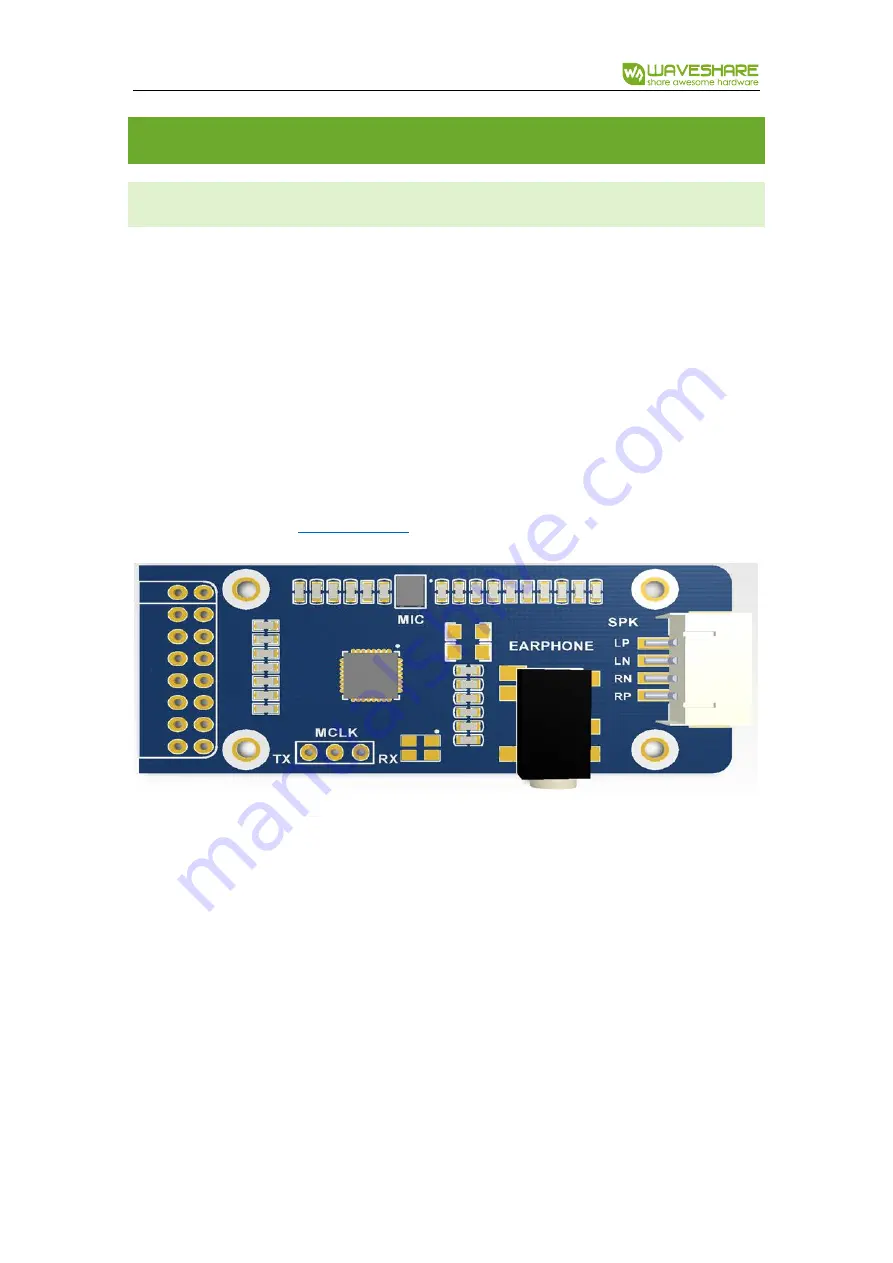 Waveshare WM8960 Скачать руководство пользователя страница 3