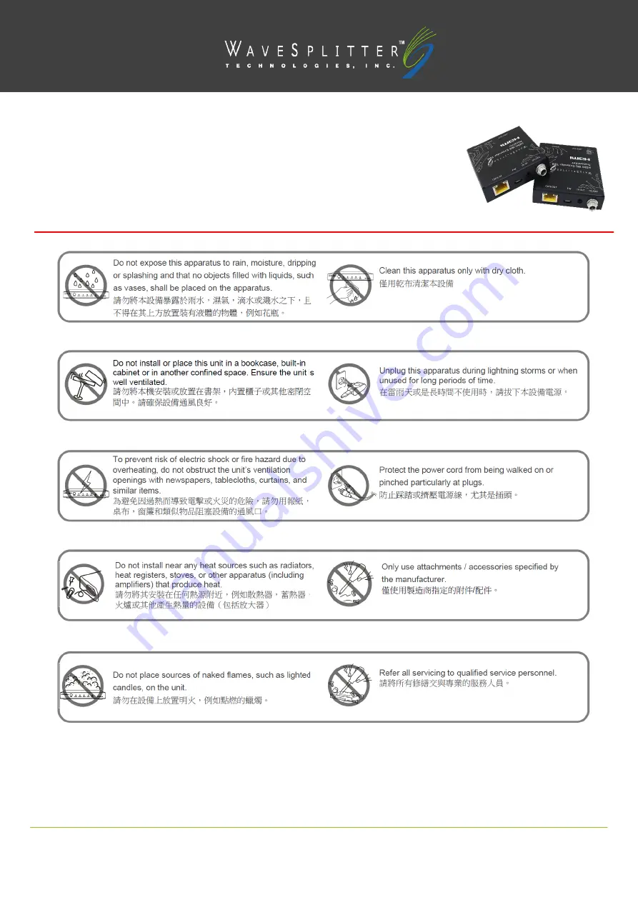 WaveSplitter WST-PEX009 Operation Manual Download Page 1