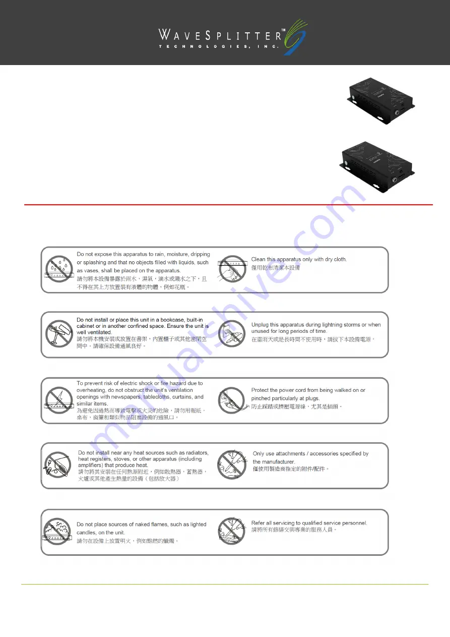 WaveSplitter WST-PEX010 Operation Manual Download Page 1