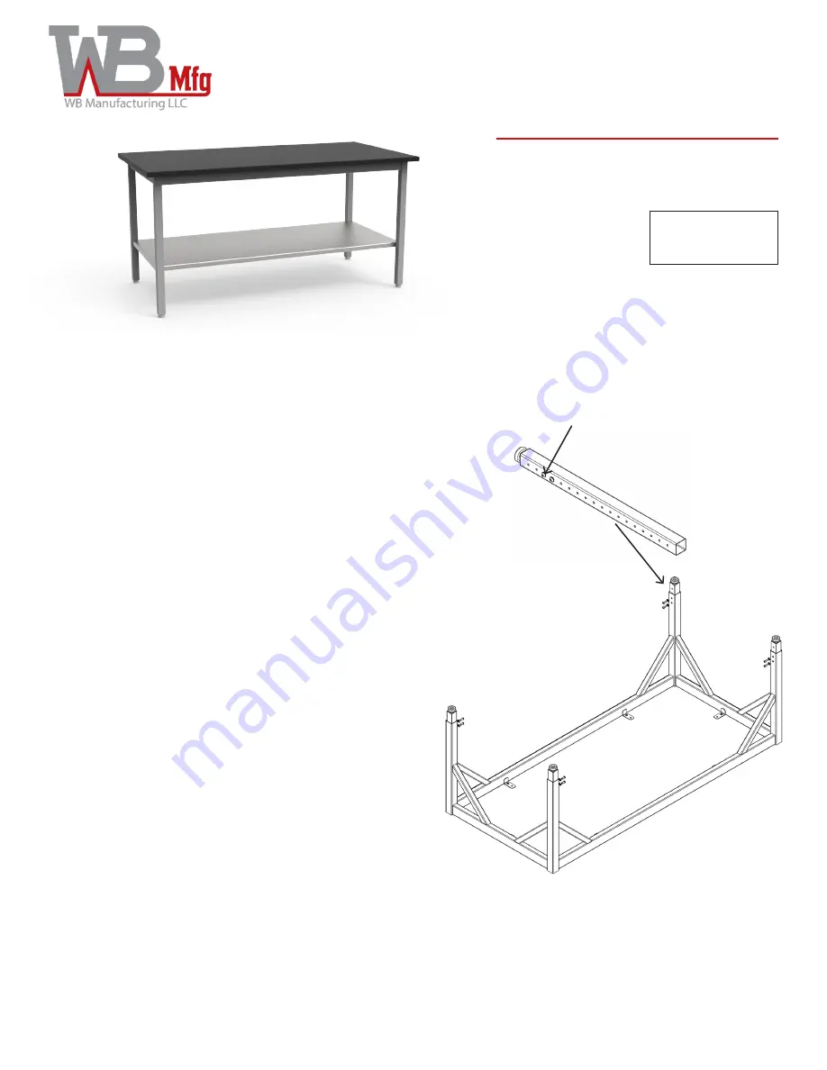 WB Mfg TORO Table Epoxy Top Скачать руководство пользователя страница 1