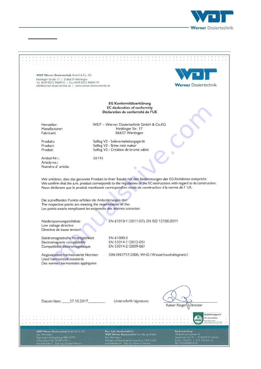 WDT Solfog V2 Operating And Installation Instructions Download Page 32