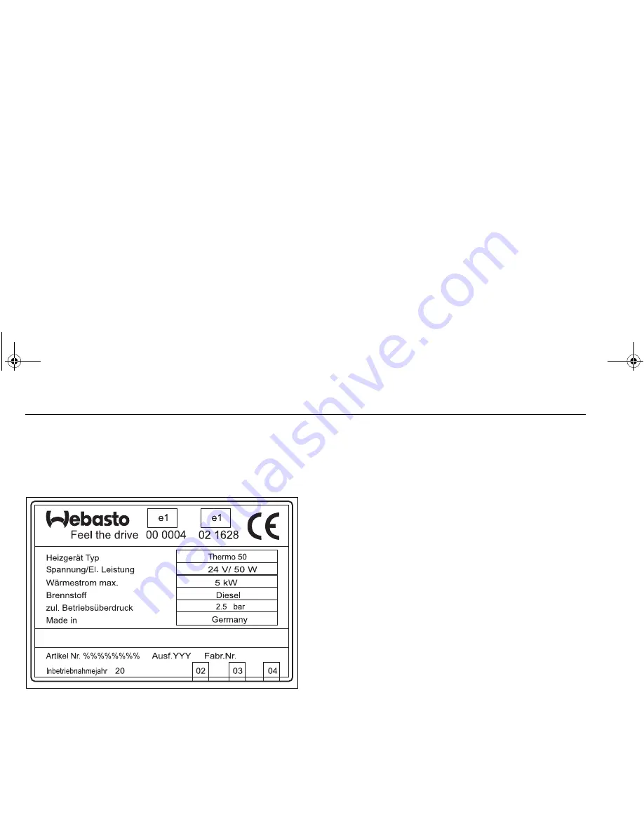 Webasto Thermo 50 Installation Instructions Manual Download Page 9