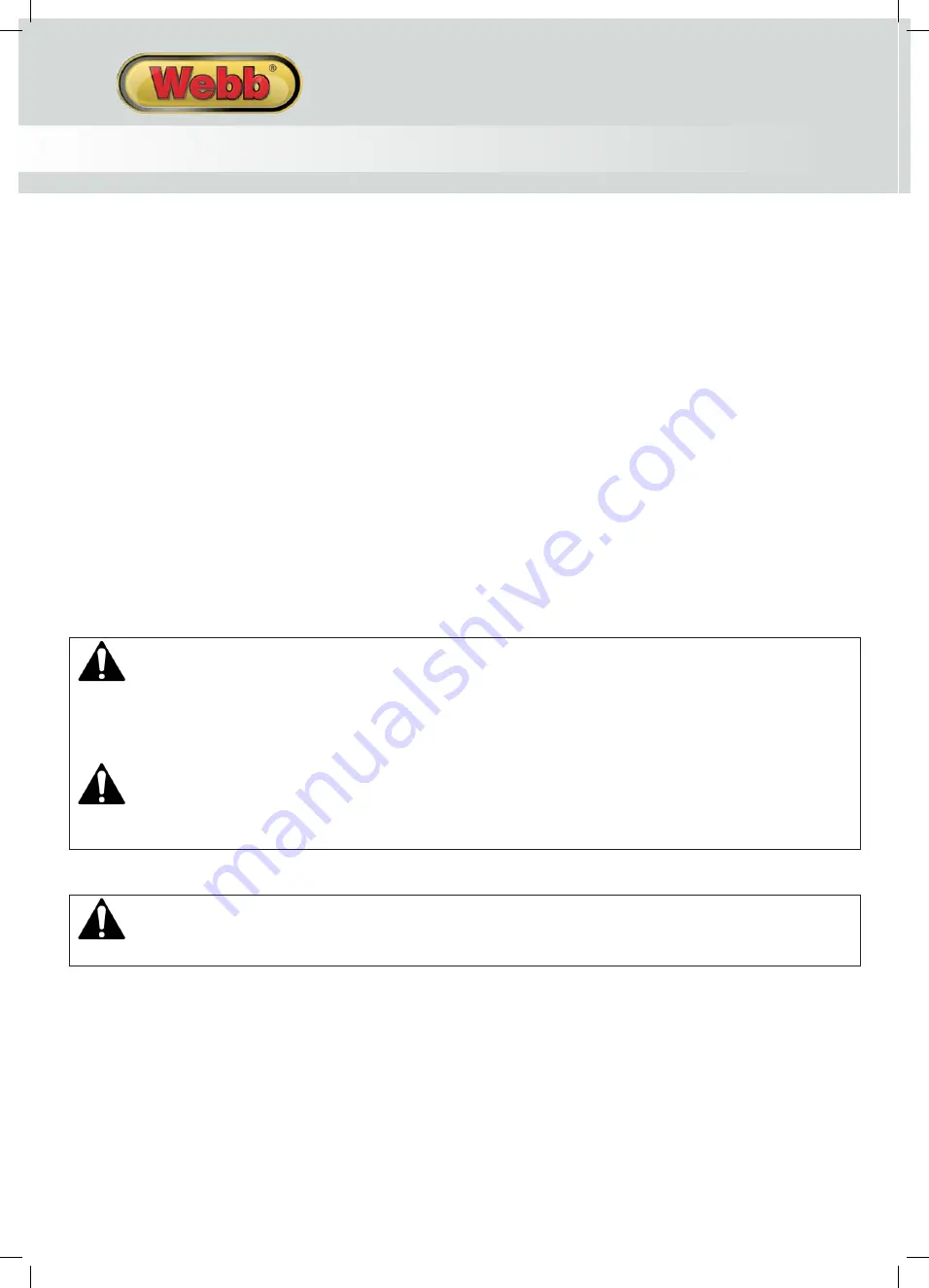 Webb 1938199001 Original Instructions Manual Download Page 10