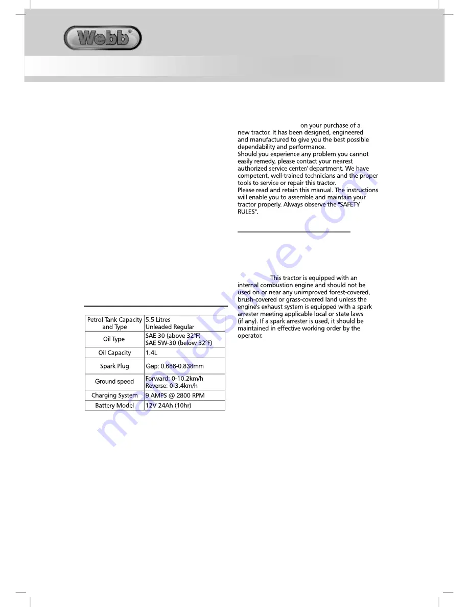 Webb WE1742SD Original Instructions Manual Download Page 10