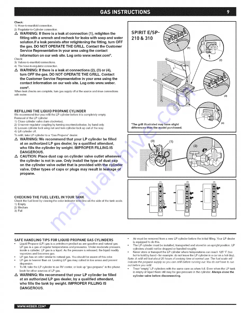 Weber Spirit 89525 Owner'S Manual Download Page 9