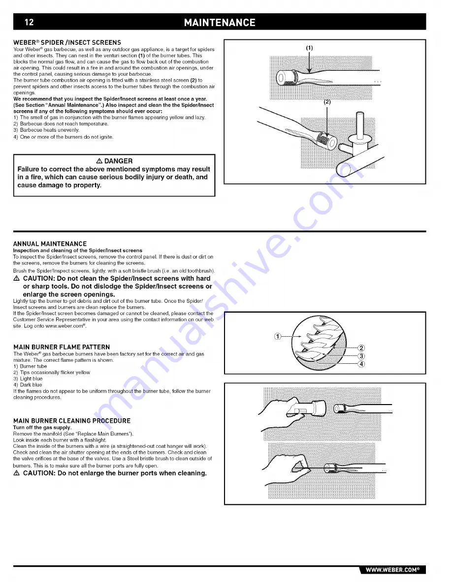 Weber Spirit 89527 Owner'S Manual Download Page 12