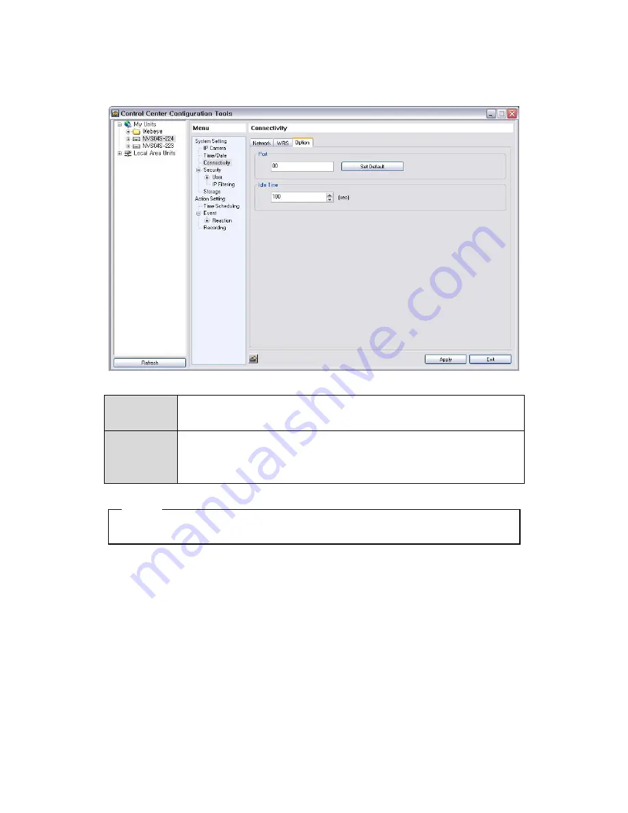 WebGate NVS04S Installation & User Manual Download Page 35