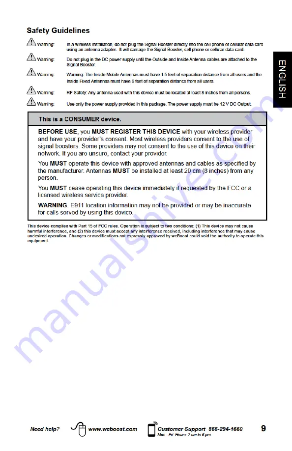 weBoost Drive 3G-X SmarTech III 470011 Installation Instructions Manual Download Page 9