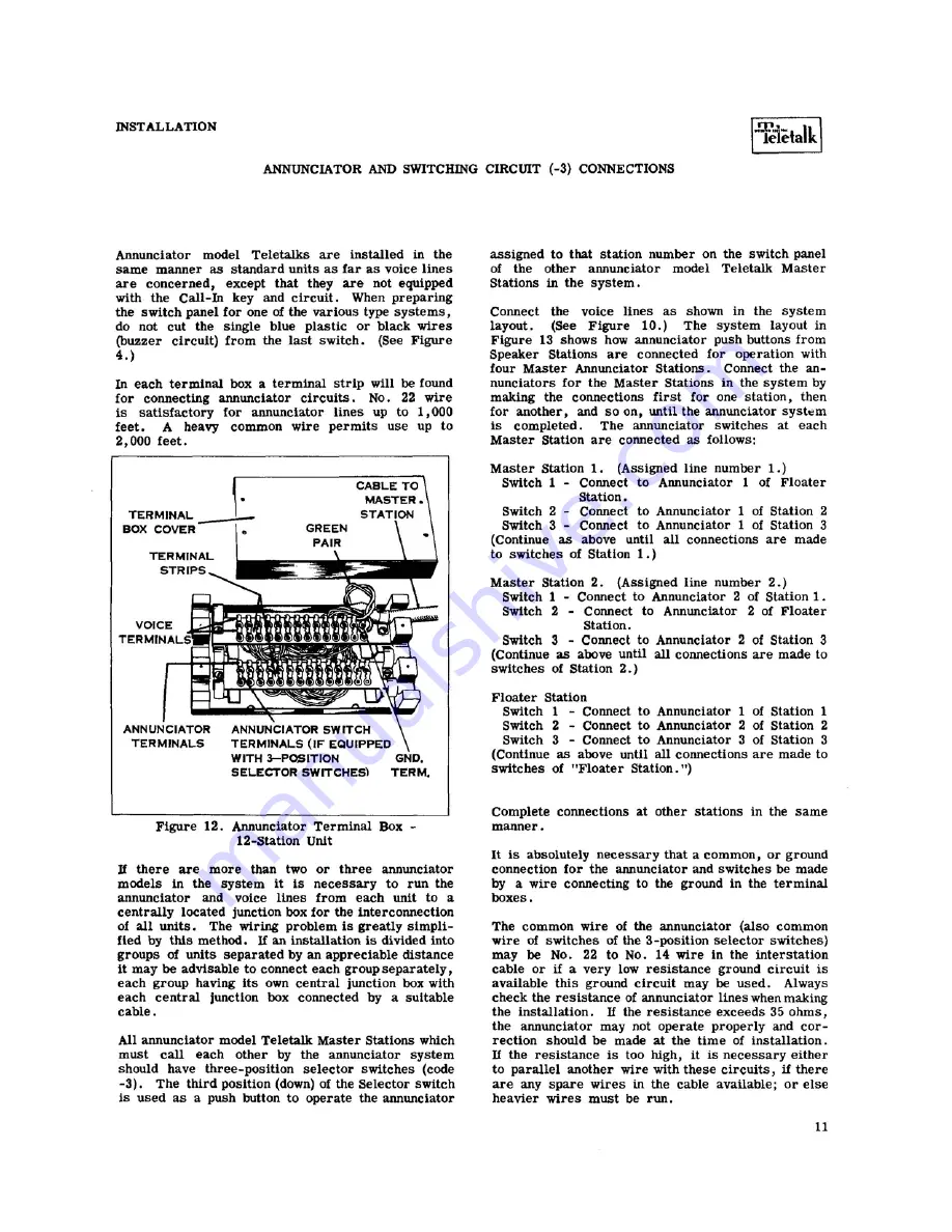 Webster Electric Teletalk 700 Series Installation Instructions Manual Download Page 11