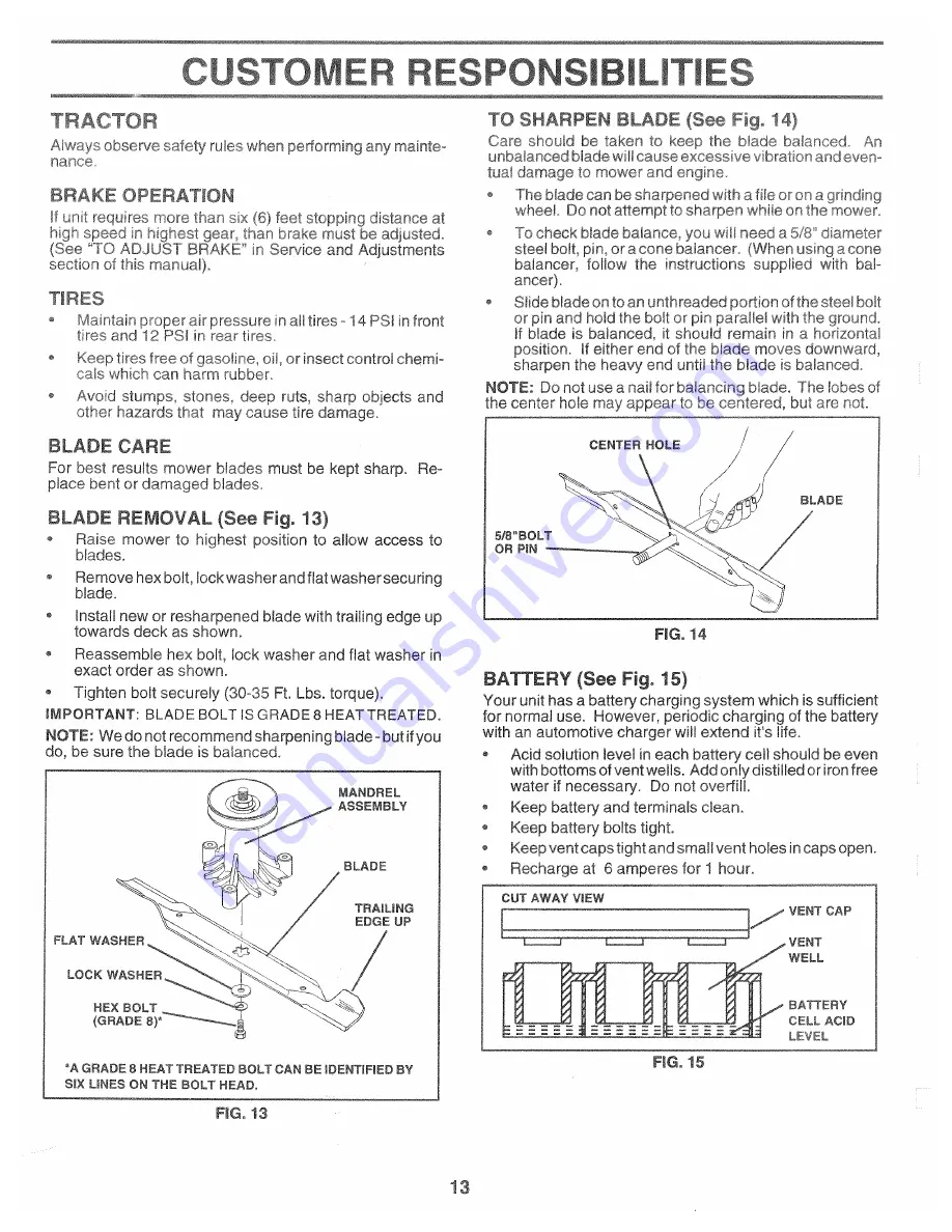 Weed Eater 138698 Operator'S Manual Download Page 13