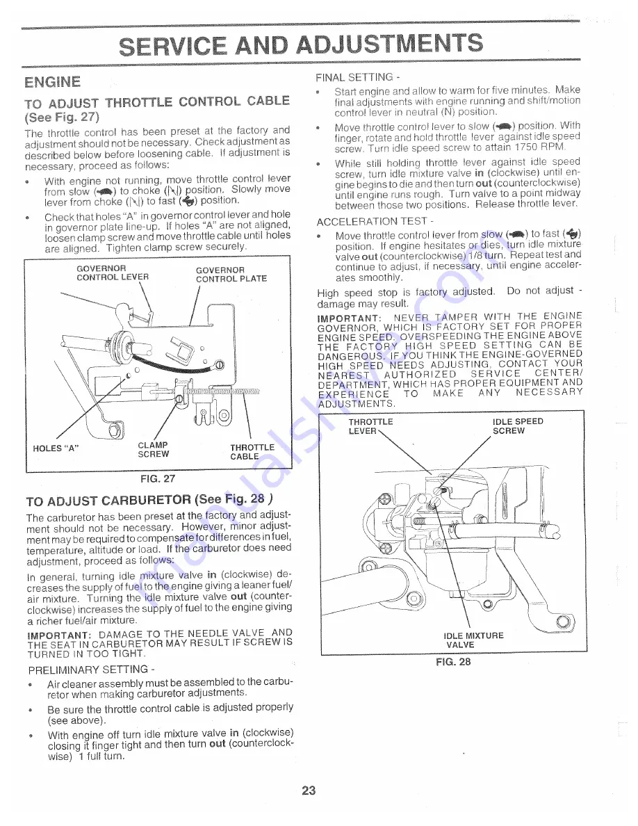 Weed Eater 159411 Owner'S Manual Download Page 23