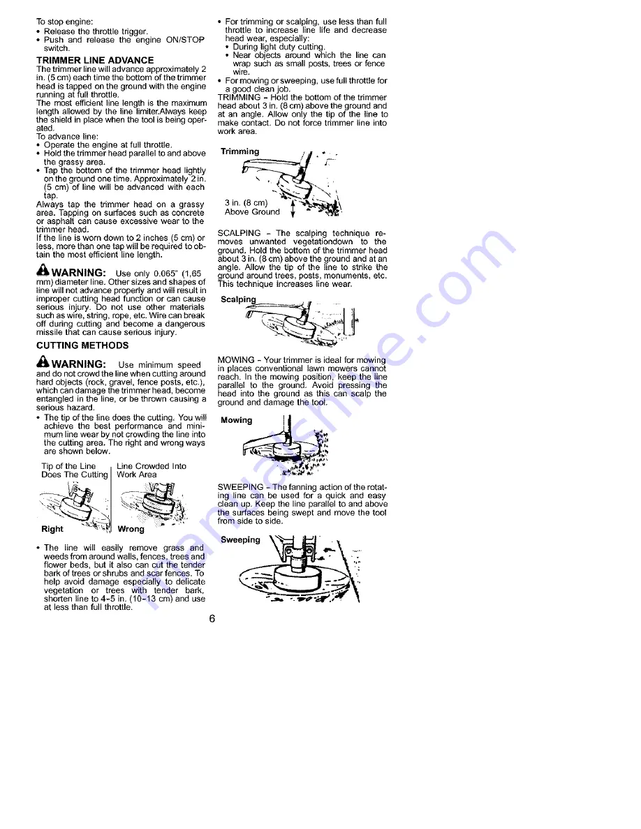 Weed Eater FEATHERLITE PLUS LE Instruction Manual Download Page 6