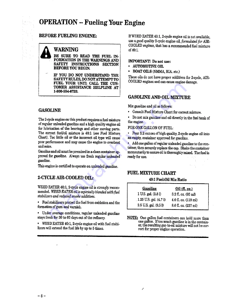 Weed Eater GBI 22V Operator'S Manual Download Page 8