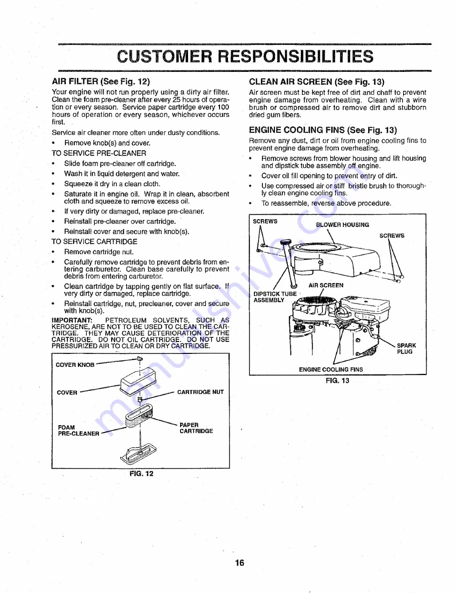 Weed Eater HD12538J Скачать руководство пользователя страница 16