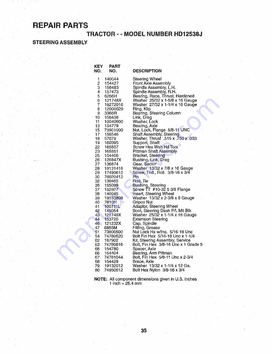 Weed Eater HD12538J Owner'S Manual Download Page 35