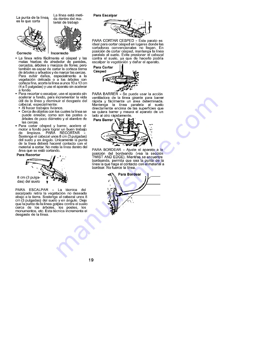 Weed Eater TWIST-N-EDGE TE 400 LE Instruction Manual Download Page 19