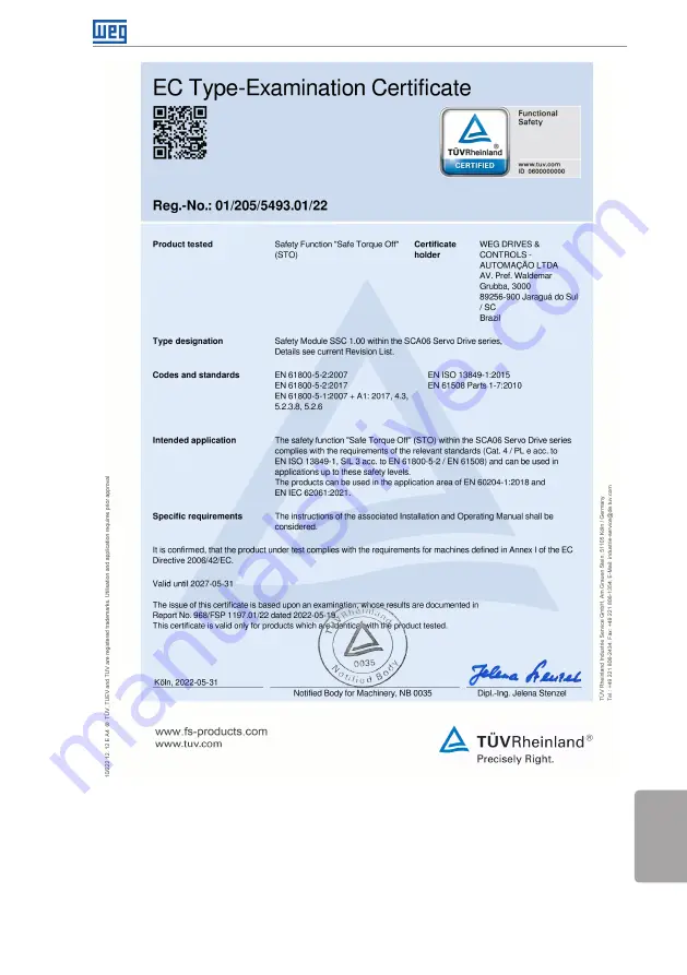 WEG SCA06 User Manual Download Page 59