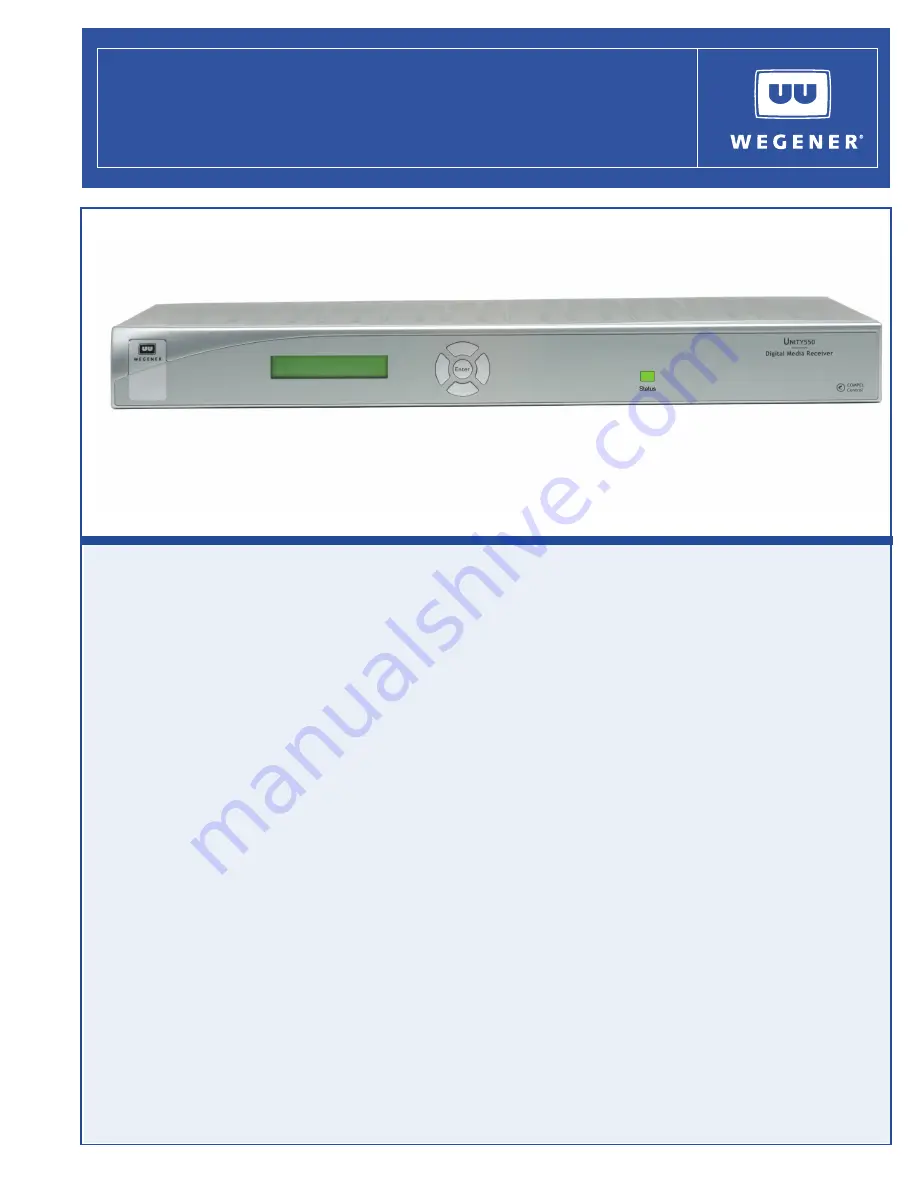 Wegener UNITY 550 User Manual Download Page 1