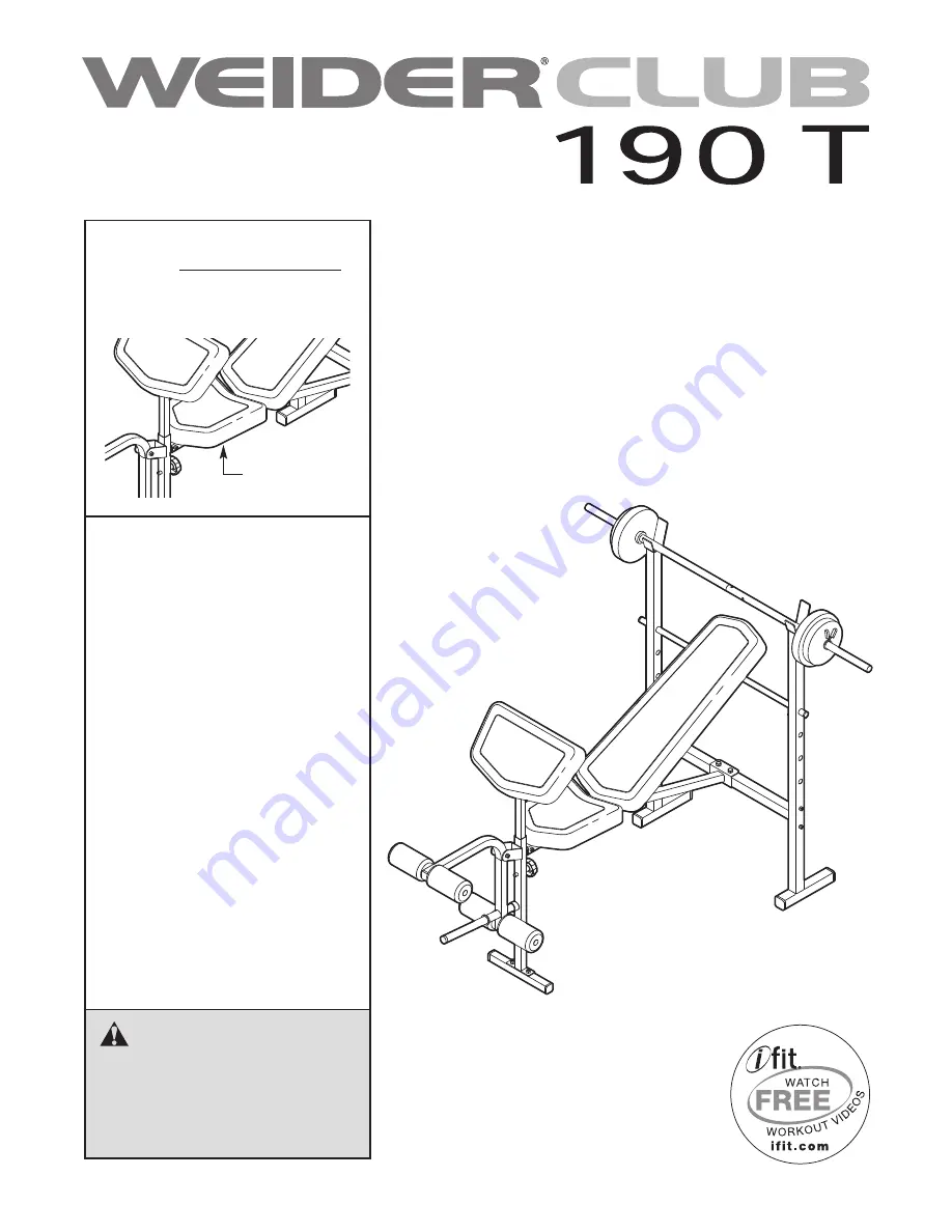 WEIDER CLUB 190 T User Manual Download Page 1