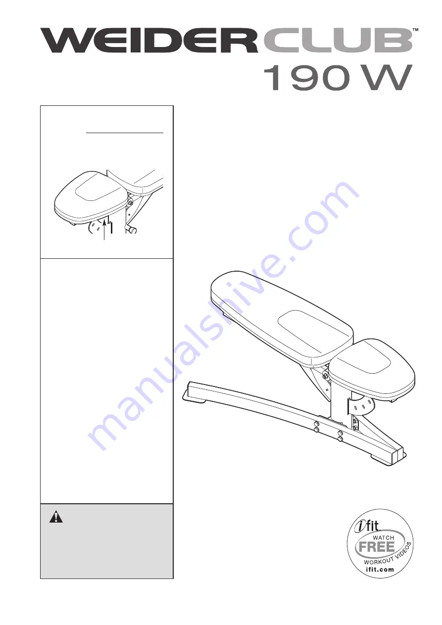 WEIDER CLUB 190 W Скачать руководство пользователя страница 1