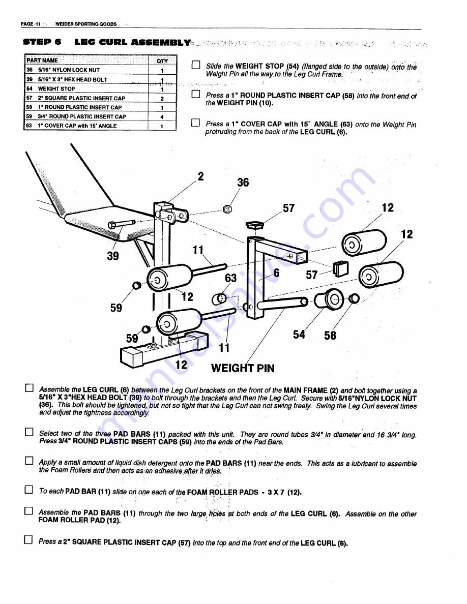 Weider 2172 Vector 7 Скачать руководство пользователя страница 12