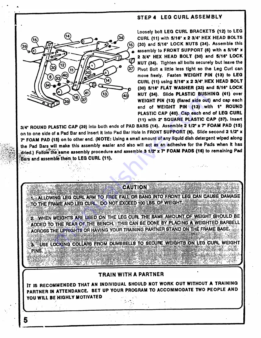 Weider 2uprtw/leg Curlcobra Bench Manual Download Page 5