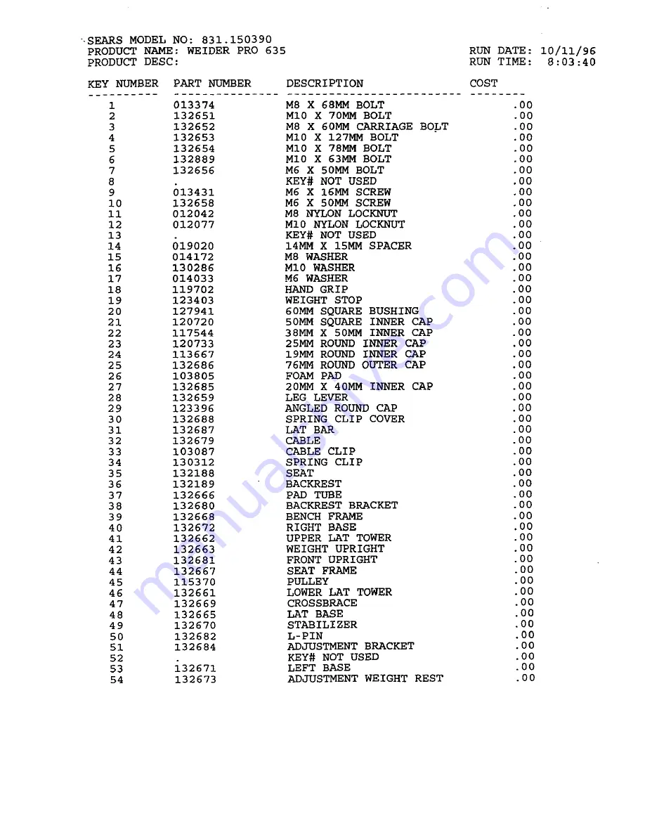 Weider 831.150390 User Manual Download Page 21