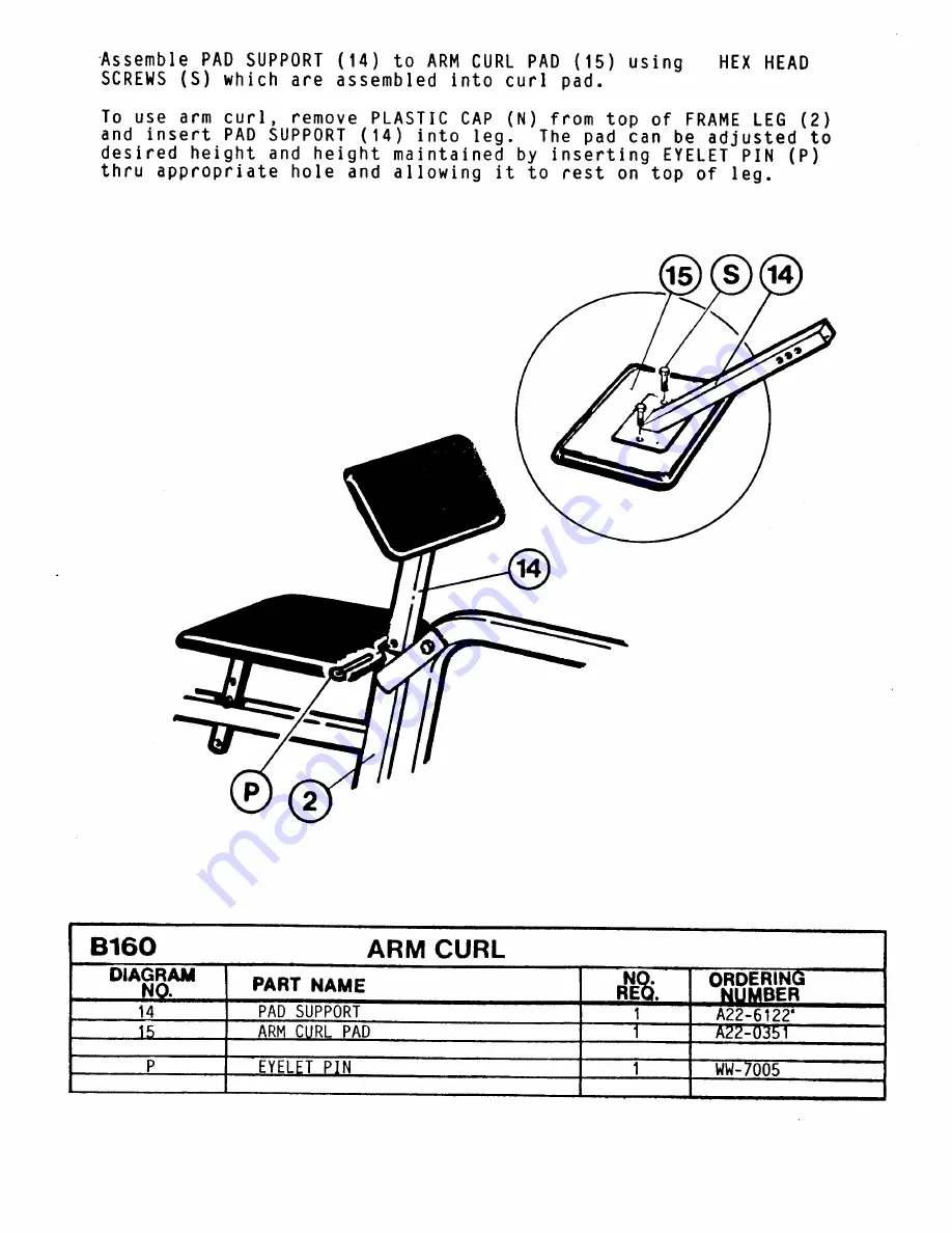 Weider B160 Bench Manual Download Page 8