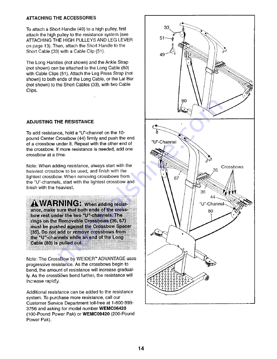 Weider Cross BOW Advantage Скачать руководство пользователя страница 14