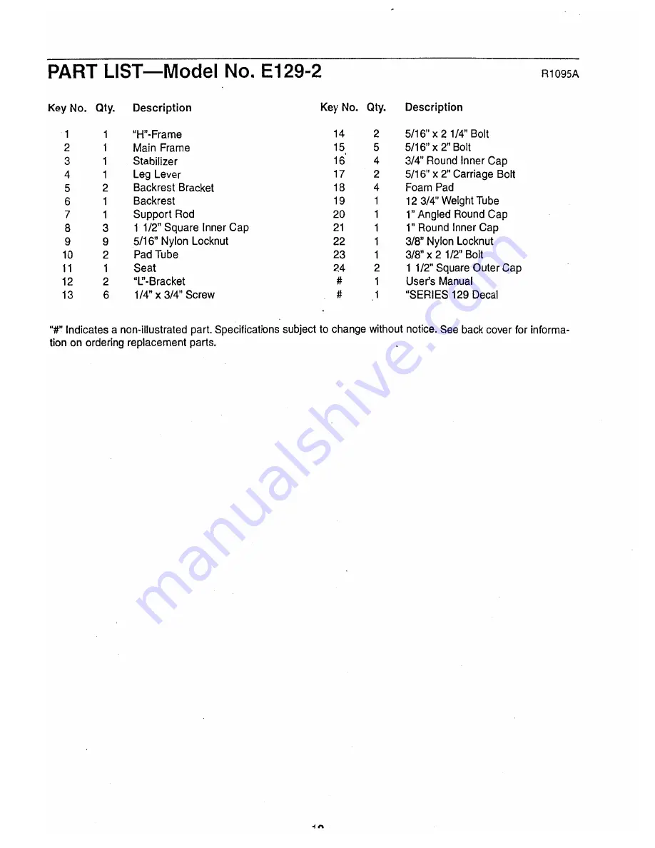 Weider E129-2 Manual Download Page 10