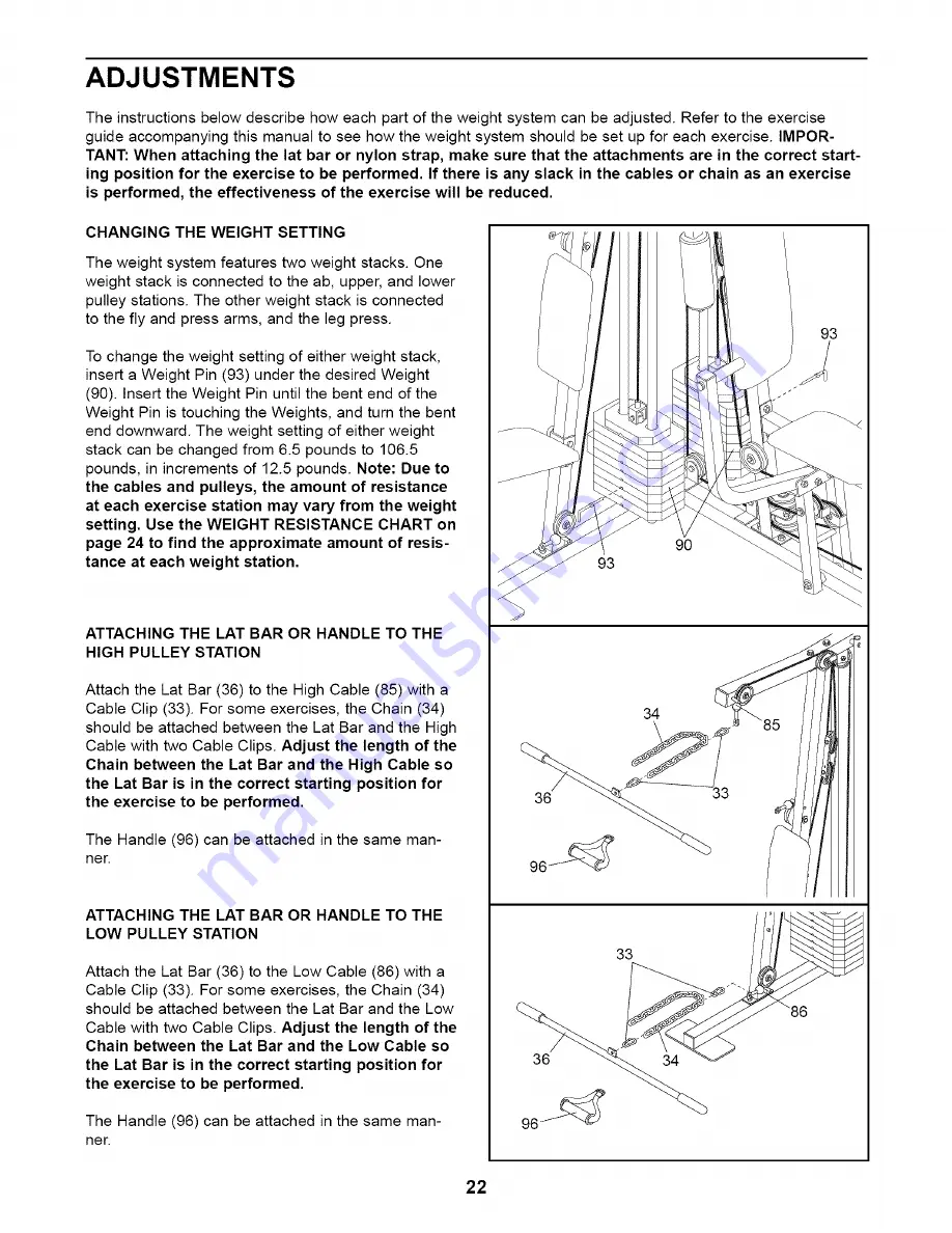 Weider PRO 3750 User Manual Download Page 22