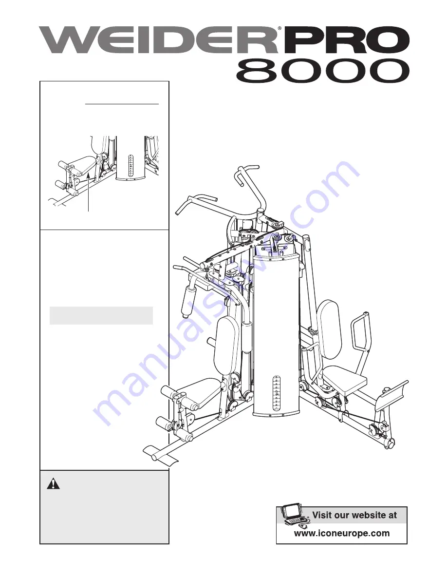 Weider Pro 8000 Manual Download Page 1