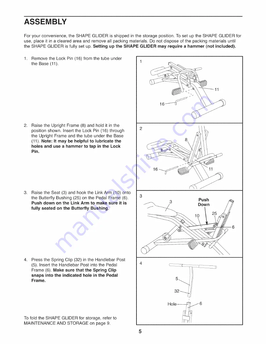 Weider Shape Glider Скачать руководство пользователя страница 5