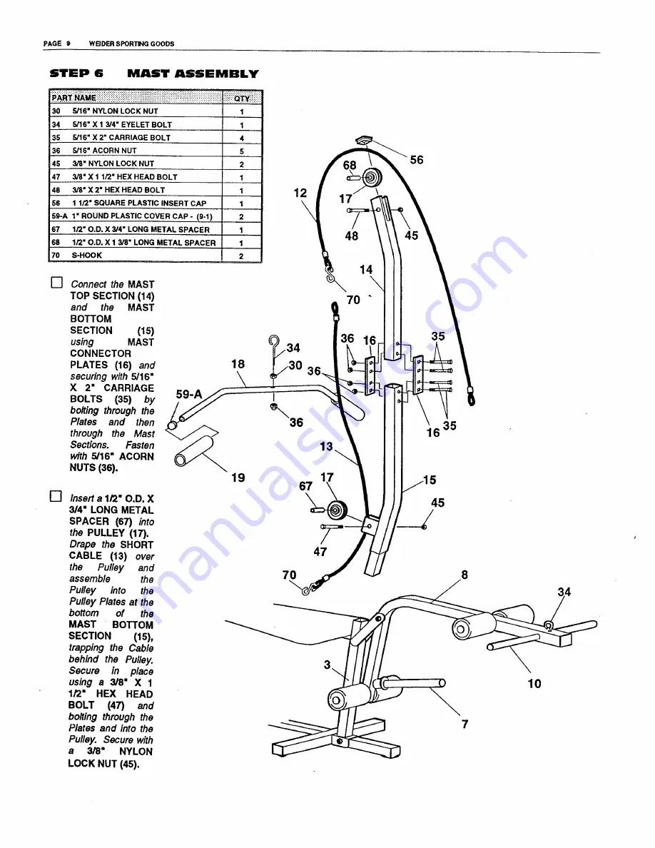 Weider Ultra Max 1033 Manual Download Page 10