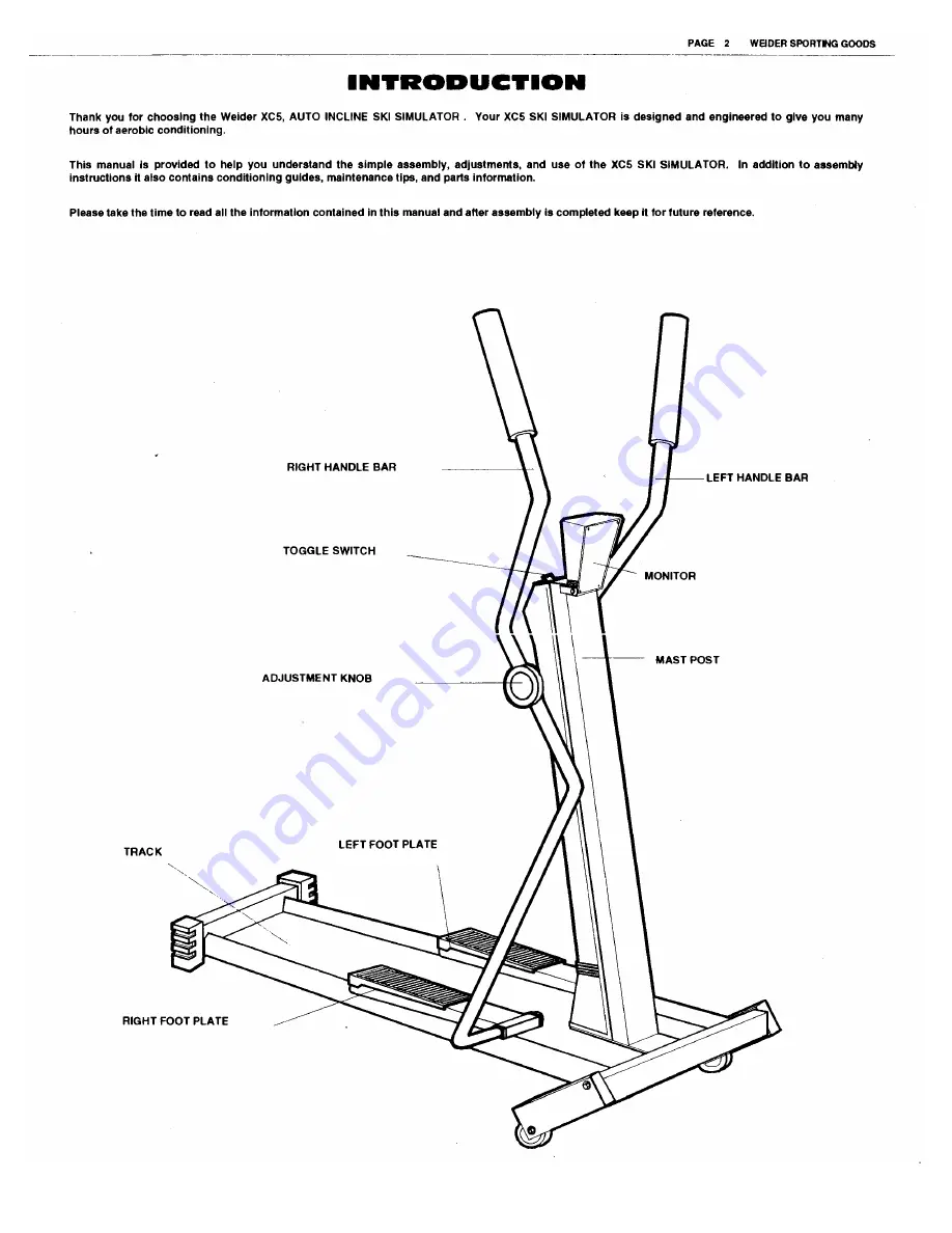 Weider Xc5 Skimaster Скачать руководство пользователя страница 3