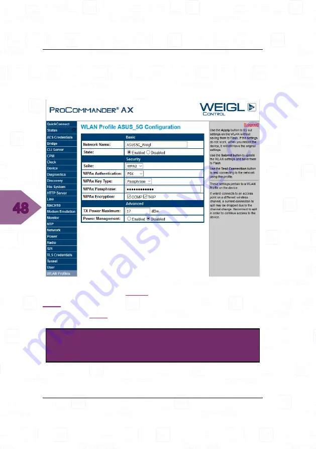 WEIGL ProCommander AX Instruction Manual Download Page 48