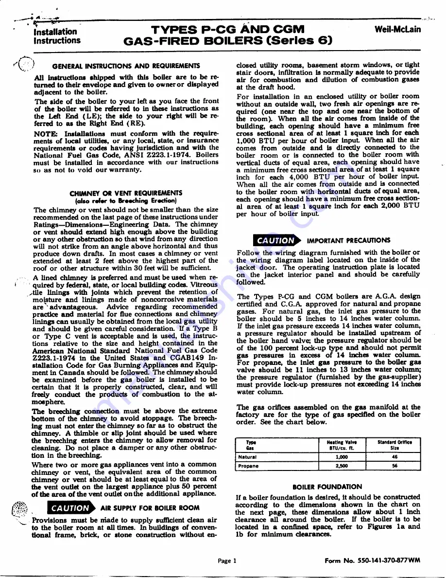 Weil-McLain 6 Series Installation Instructions Manual Download Page 1