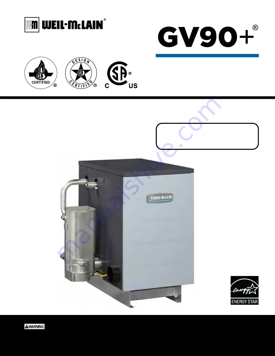 Weil-McLain GV90+ Manual Download Page 1